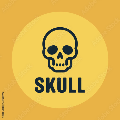 This striking skull icon set against a yellow background emphasizes boldness and edginess, perfect for designs revolving around themes of danger, rebellion, or uniqueness in style.