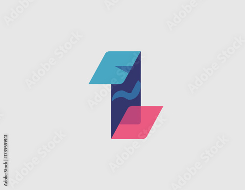 This dynamic logo incorporates the number '1' with bold color contrasts and smooth curves, representing leadership, innovation, and a forward-thinking approach in branding.