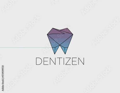 This image presents a stylized dental logo representing Dentizen, symbolizing care and professionalism in dental health with a modern geometric design.