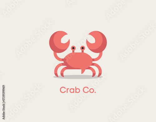 A playful and colorful cartoon crab design, suitable for seafood businesses or children’s products, capturing fun and high-quality seafood essence in a whimsical way.