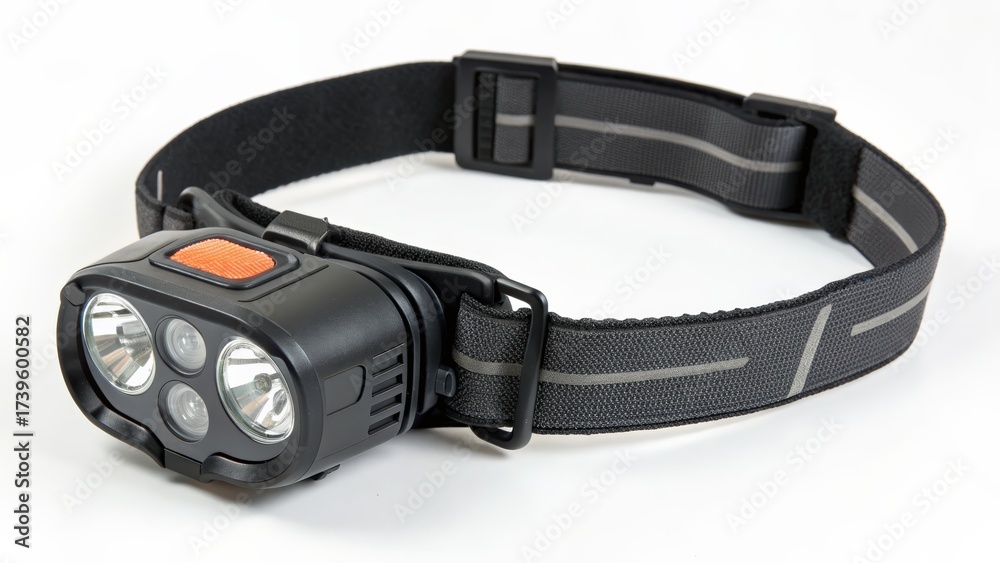 Obraz premium Versatile and adjustable headlamp for outdoor adventures and work tasks