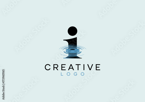 This logo features a sleek, modern 'i' icon surrounded by a calming ripple effect, representing creativity and inspiration in a minimalist style on a soft background.