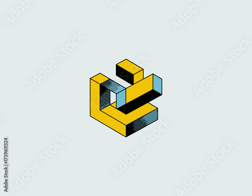 An intriguing illustration of interlocking geometric shapes in a modern minimalistic style, conveying depth, creativity, and the beauty of abstract design principles in art.