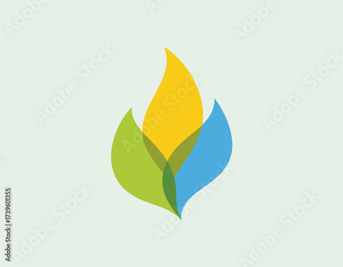 This vibrant abstract illustration showcases colorful flame shapes, symbolizing energy, passion, and the dynamic essence of creativity in a modern artistic style.