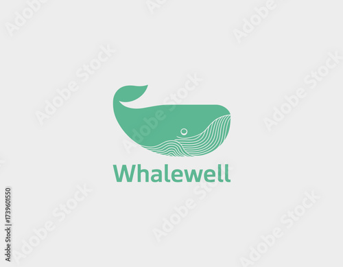 This elegant whale logo features a sleek silhouette design with stylish wave patterns. Ideal for ocean-themed brands or organizations focused on marine life conservation.
