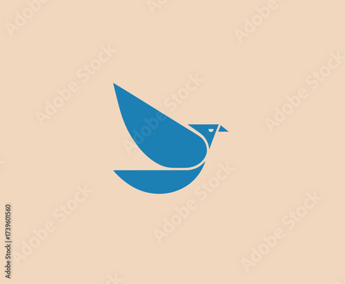 A contemporary representation of a blue bird logo, symbolizing freedom and creativity, perfect for brands focused on innovation, nature, and artistic expression.