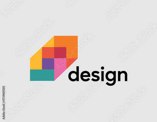 A modern and striking logo design featuring colorful geometric shapes that symbolize creativity, artistic expression, and innovation in design and branding.
