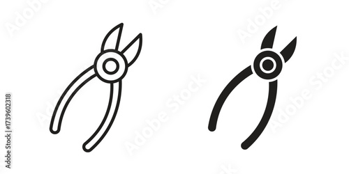 Pliers icon flat black and white logo