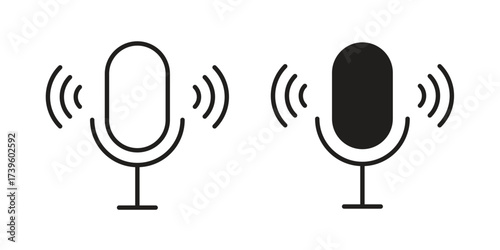 Podcast icon flat black and white logo
