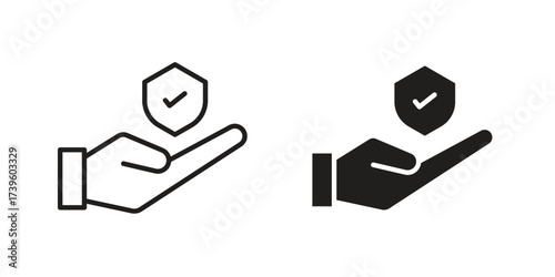 Policyholder icon flat black and white logo