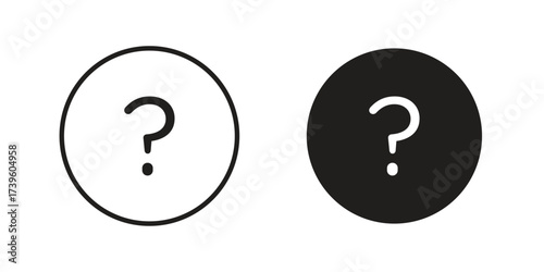 Question mark icon flat black and white logo