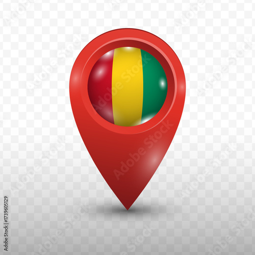 Location Flag of Guinea with red color and transparent background, Vector Illustration. Free Download Location Flag of Guinea with red color and transparent background, Vector Illustration. - GFXLoad