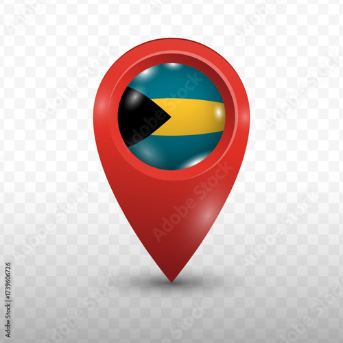 Location Flag of Bahamas with red color and transparent background, Vector Illustration. Free Download Location Flag of Bahamas with red color and transparent background, Vector Illustration. - GFXLoad