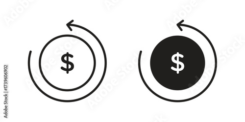 Refund icon flat black and white logo