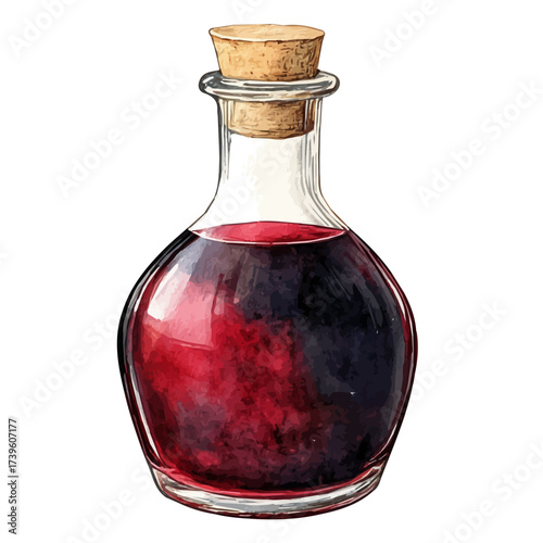 Syrup, watercolor vector, isolated on a white background.