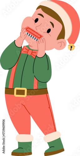 Elf Boy Playing Harmonica