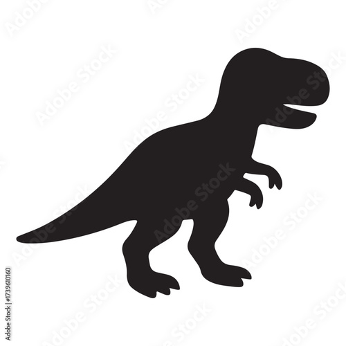 Tyrannosaurus rex dinosaur vector silhouette illustration of wild animal isolated on white background.