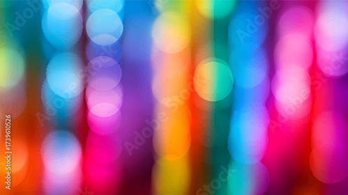 A vibrant abstract background featuring blurred vertical lines in a spectrum of colors including red, pink, blue, green, and yellow