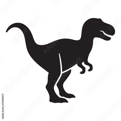 Tyrannosaurus rex dinosaur vector silhouette illustration of wild animal isolated on white background.