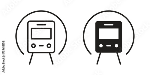 Subway icon flat black and white logo