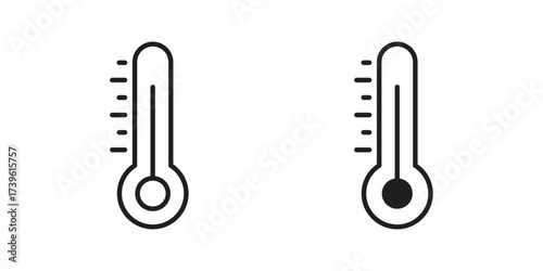 Thermometer icon flat black and white logo