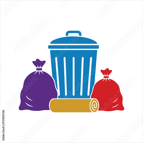 Do not litter flat icon in black triangle isolated on white background. Keep it clean colour vector illustration