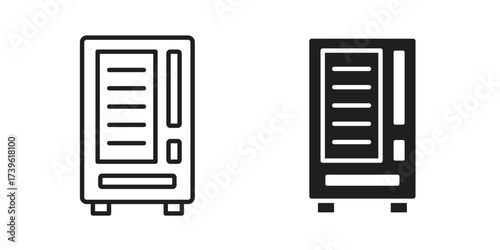 Vending machine icon flat black and white logo