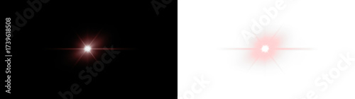 A Bright Red Star Flare Overlay PNG Design for Stunning Festive Effects and Glowing Light Illustrations