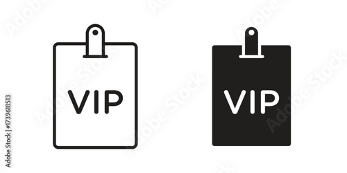 VIP pass icon flat black and white logo