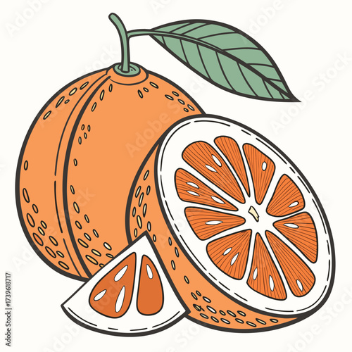 minneola tangelo with leaf