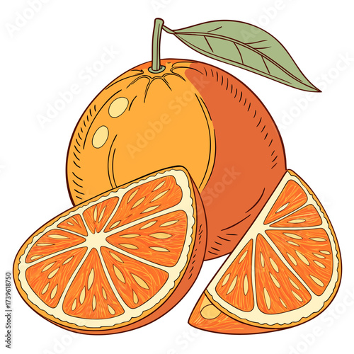 minneola tangelo on white background 