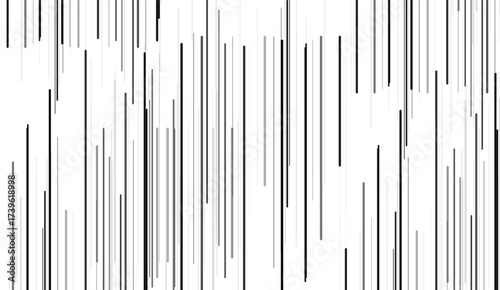 Vertical speed lines for comic books. Black and white vector background