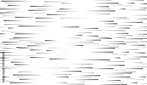 Horizontal speed lines for comic books. Black and white vector background