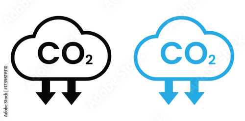 Reduce carbon footprint with CO2 emissions symbols