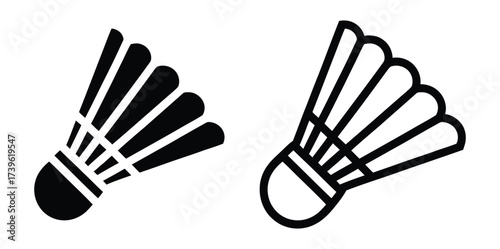 Badminton icon. flat illustration of vector icon for web,Badminton birdie trio in black, blue, and orange hues
