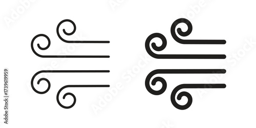 Windy icon flat black and white logo