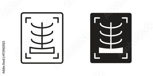 X-ray scan icon flat black and white logo
