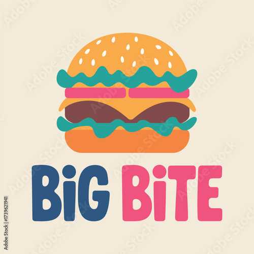 Deliciously Crafted Big Bite Burger with Juicy Layers, Fresh Ingredients, and Vibrant Colors for an Irresistible Dining Experience