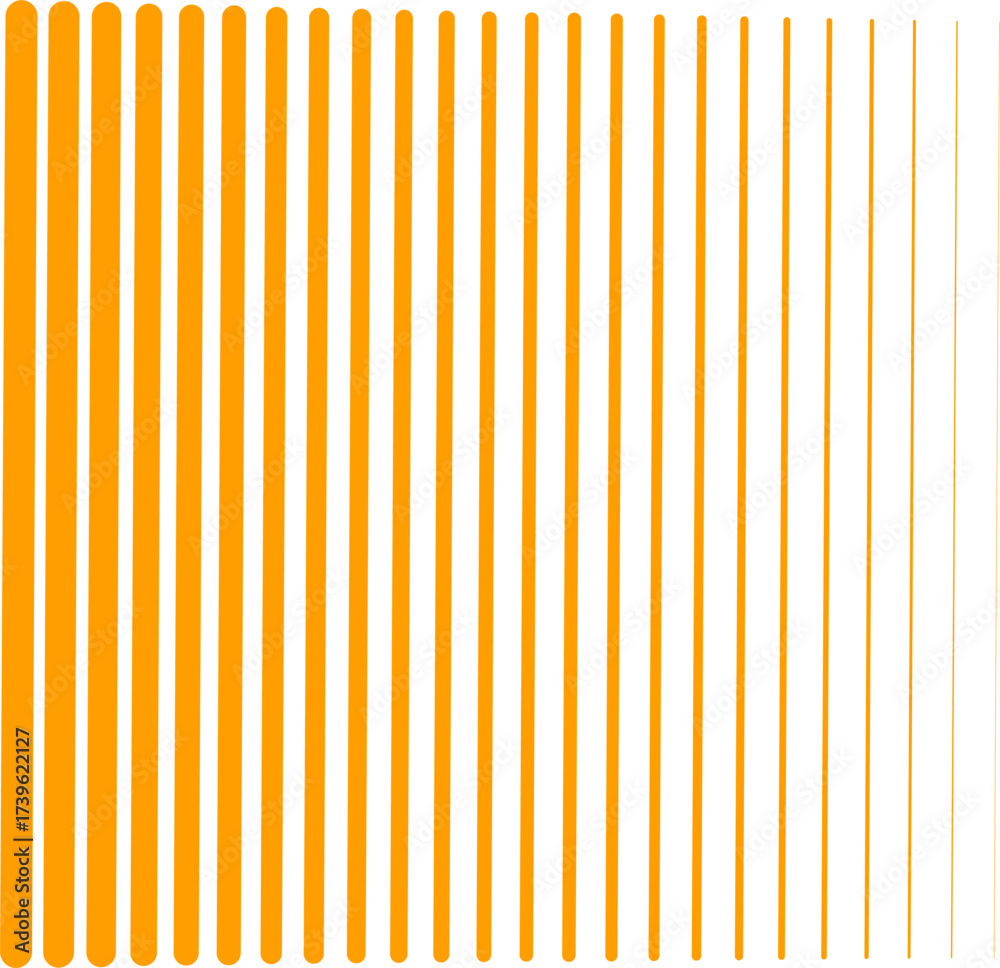 Obraz premium Abstract yellow gradient vertical stripes with rounded edges on white background. Minimalist geometric pattern for modern design, wallpaper, fabric, and decoration. 
