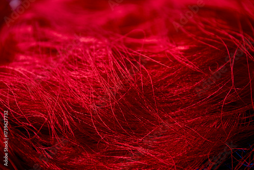 Bild auf Leinwand Red texture thread of silk background