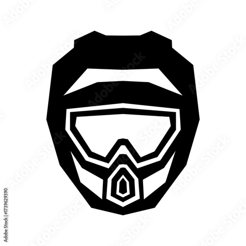 Supermoto Motocross helmet logo design template emblem badge.	
