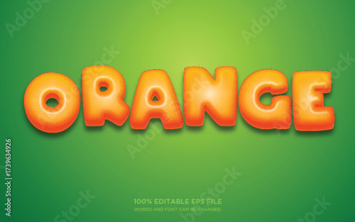 Orange 3D editable text style effect