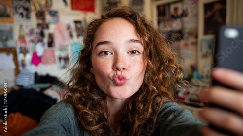 Wallpaper Mural Woman taking selfie. Torontodigital.ca