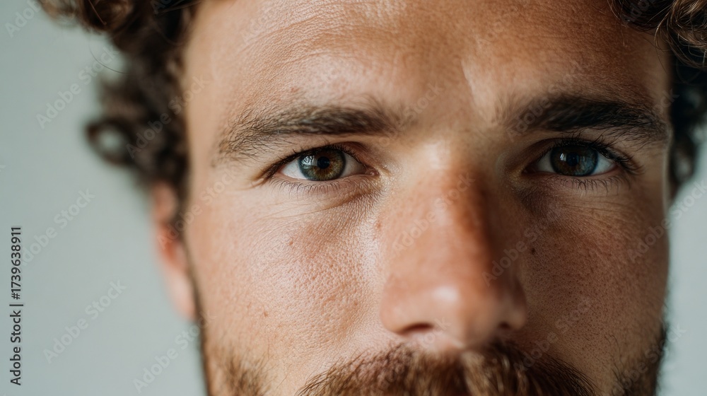 Fototapeta premium Man's face in close-up shot.