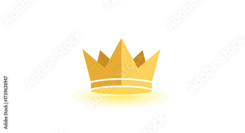 Simple golden crown emblem on a bright background with subtle glow and minimalist design conveys