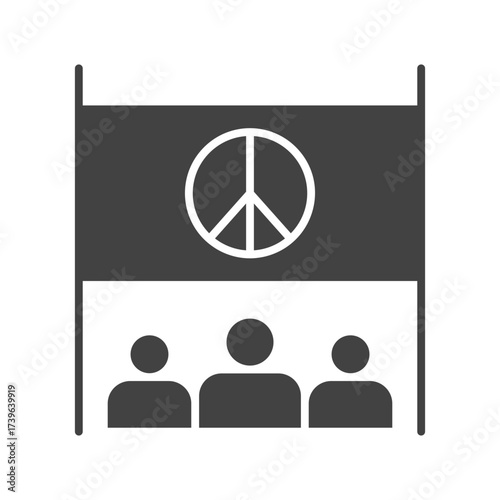Peace March icon vector image. Suitable for mobile apps, web apps and print media.