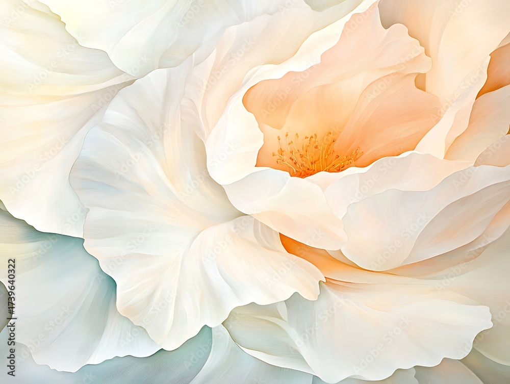 Fototapeta premium Subtle Bloom: A Painted Embrace