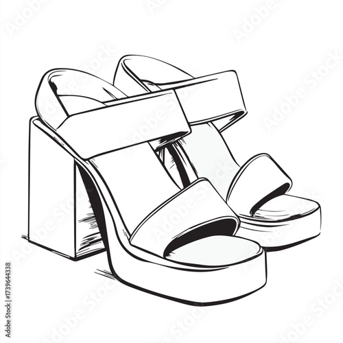 vector illustration of wedge shoes