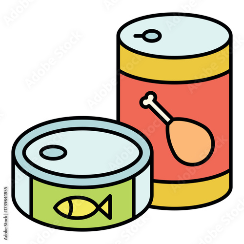 Canned Food Icon – Vector Illustration of Preserved Food