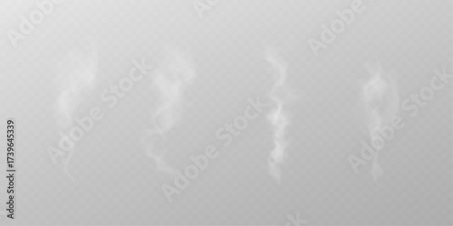 Transparent smoke clouds PNG vector illustration
